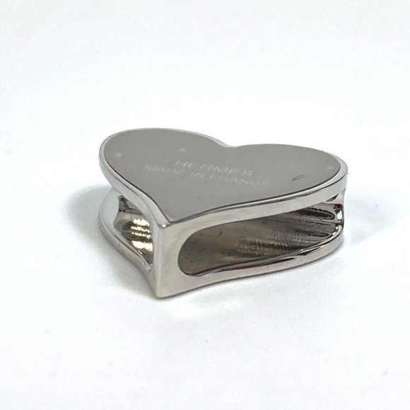 HERMES Heart motif Tea time Twilly ring Scarf ring Metal Red - Picture 6 of 7